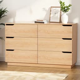 6 Chest of Drawers Pine Wood Dresser Table Storage Cabinet Bedroom Organizer Furniture