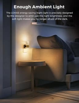 Night Light,Dimmable Night Lights Plug into Wall, 2 Pack Acrylic Nightlight with 0-100 LM Adjustable Brightness, 3000K Plug