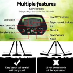 Metal Detector Pinpointer 220MM Deep Sensitive Water Resistant Treasure Hunter Search Tool