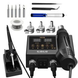 ILIBILIB Soldering Iron Station Digital Hot Air Gun Desoldering Rework Station Kit