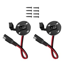 2Pcs SAE Power Socket Sidewall Port Weatherproof SAE Quick Connect Solar Panel Mount Universal Flush-Mountable Connector 12AWG