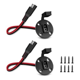 2Pcs SAE Power Socket Sidewall Port Weatherproof SAE Quick Connect Solar Panel Mount Universal Flush-Mountable Connector 12AWG