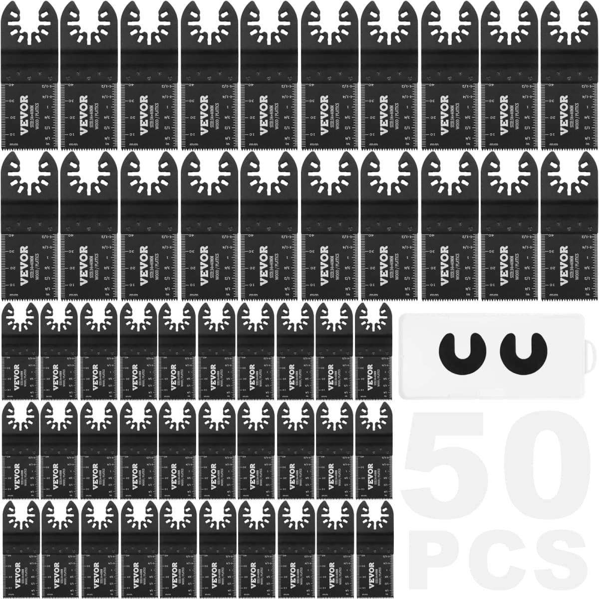 SucceBuy 50 PCS Oscillating Saw Blades Universal Release Dewalt Multitool Blades for Wood Cutting Plastic Renovator Power Tool