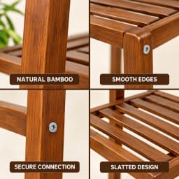 Tall Bamboo Plant Stand, 2/3/4 Tier Flower Pot Display Shelf, Indoor Outdoor Plant Rack for Balcony Patio Garden