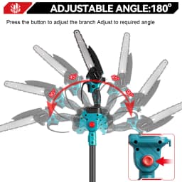 ONEVAN 8inch Brushless Telescoping Pole Electric Chainsaw Scissors 5500W High Branch Garden Pruning Tool For 21V 18V Battery