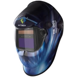 HITBOX Welding Helmet ​Auto Darkening - Large Viewing Screen True Color Hood Solar Lithium DIN4/5-9/9-13 1/1/1/2