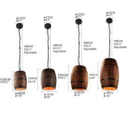 Retro nature loft wood Wine barrel hanging vintage pendant lights for dining room living room restaurant cafe bar