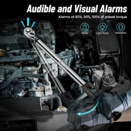 Seesii 1/2"Digital Torque Wrench 340Nm Electric Wrench 2%Accuracy long Wrench w/LED light 3 Adjustable Modes for car Motorcycle