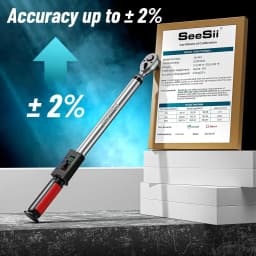 Seesii 1/2"Digital Torque Wrench 340Nm Electric Wrench 2%Accuracy long Wrench w/LED light 3 Adjustable Modes for car Motorcycle