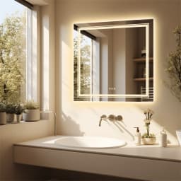 Wall Mounted LED Backlit Vanity Mirror,Illuminate Bathroom Makeup Mirror with Adjustable 3 Lights And Fogless Demister Pad