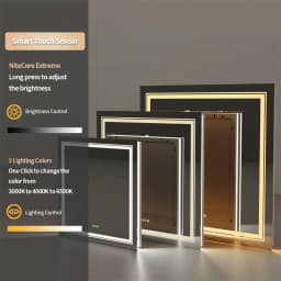 Wall Mounted LED Backlit Vanity Mirror,Illuminate Bathroom Makeup Mirror with Adjustable 3 Lights And Fogless Demister Pad