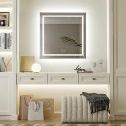 Wall Mounted LED Backlit Vanity Mirror,Illuminate Bathroom Makeup Mirror with Adjustable 3 Lights And Fogless Demister Pad