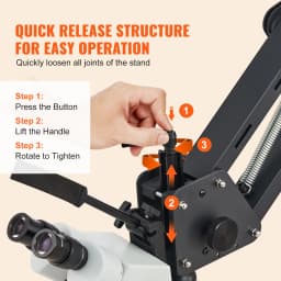 SucceBuy Multi-Directional Microscope Spring Bracket 7X-45X Magnification Jewelry Microscope Inlaid Stand Integrated LED Light