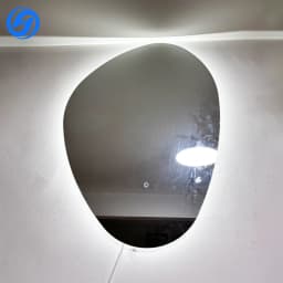 Factory Direct Sales Modern LED Bathroom Mirrors Touch Switch Magnifying Aluminum Alloy Frame Special-Shaped Apartment