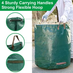 4PCS 272L Large Garden Waste Bag Lawn Garden Leaf Grass Reusable Duty Rubbish Bag