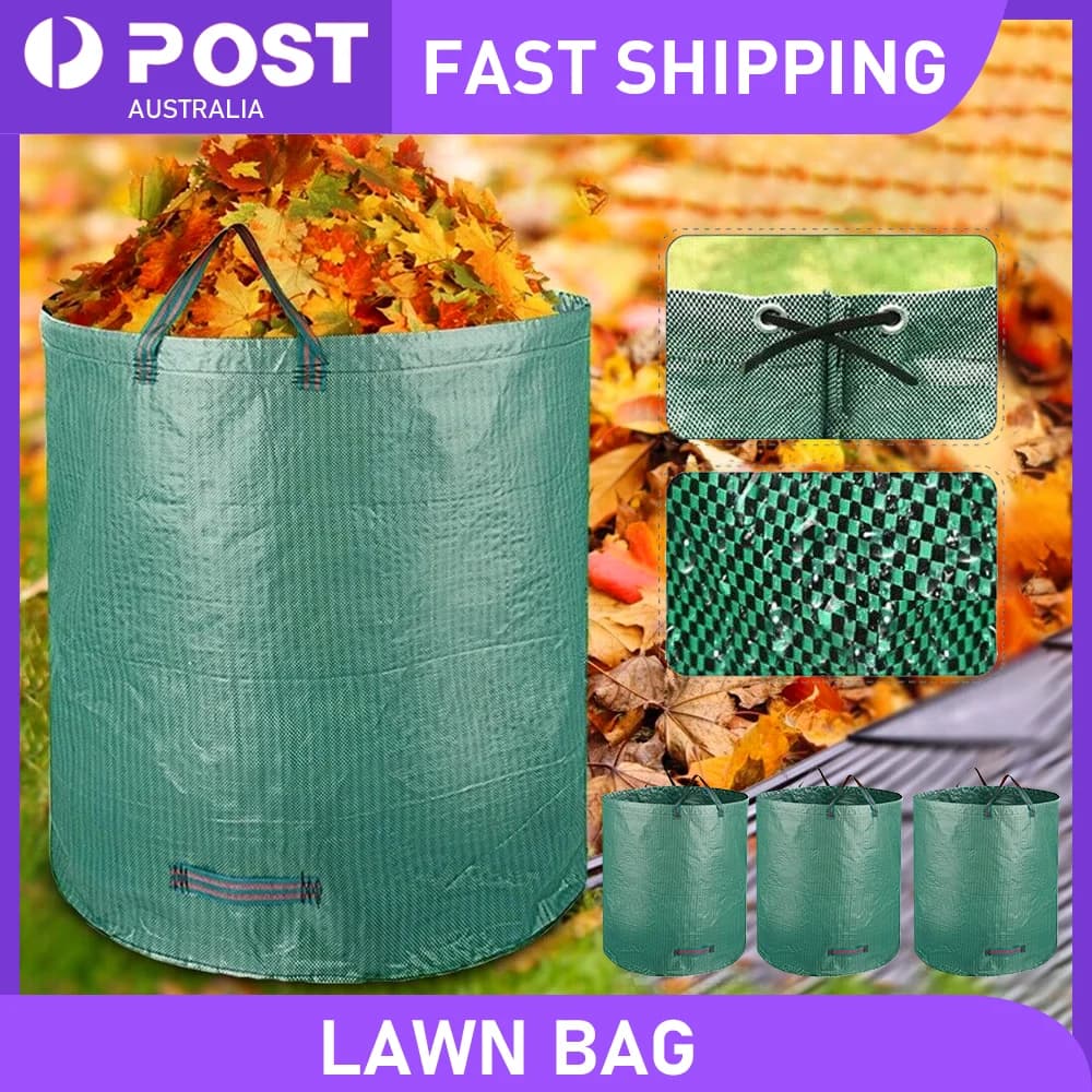 4PCS 272L Large Garden Waste Bag Lawn Garden Leaf Grass Reusable Duty Rubbish Bag