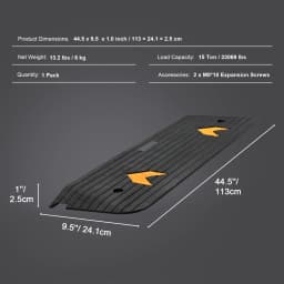 SucceBuy Multi Size Driveway Curb Ramps Portable Non-Slip Lightweight Rubber Threshold Car Ramp to Wheelchair Scooter