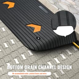 SucceBuy Multi Size Driveway Curb Ramps Portable Non-Slip Lightweight Rubber Threshold Car Ramp to Wheelchair Scooter