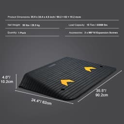 SucceBuy Multi Size Driveway Curb Ramps Portable Non-Slip Lightweight Rubber Threshold Car Ramp to Wheelchair Scooter