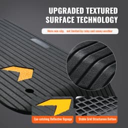 SucceBuy Multi Size Driveway Curb Ramps Portable Non-Slip Lightweight Rubber Threshold Car Ramp to Wheelchair Scooter