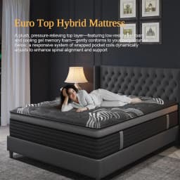 34CM Mattress Euro Top Pocket Spring Gel Memory Foam Hybrid Medium Firm Mattress