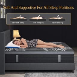 34CM Mattress Euro Top Pocket Spring Gel Memory Foam Hybrid Medium Firm Mattress