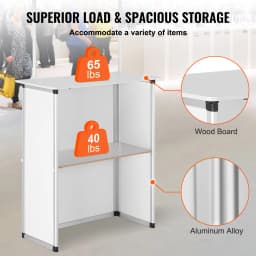 SucceBuyPromotion Counter Table Portable Tradeshow Podium Table Display Exhibition Counter Stand Booth Fair Pop Up Podium Table