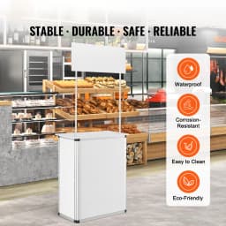 SucceBuyPromotion Counter Table Portable Tradeshow Podium Table Display Exhibition Counter Stand Booth Fair Pop Up Podium Table