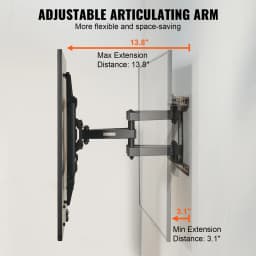 SucceBuy Full Motion TV Mount Fit for 37-75in TVs Swivel Tilt Horizontal Adjustment TV Wall Mount Bracket W/ Articulating Arms