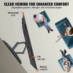 SucceBuy Full Motion TV Mount Fit for 37-75in TVs Swivel Tilt Horizontal Adjustment TV Wall Mount Bracket W/ Articulating Arms
