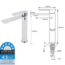 **Sdyney Stock** KYLINS Brushed Gold Nickel Gun Metal Chrome Black High Tall Basin Mixer Tap Tapware Faucet WaterMark Wels