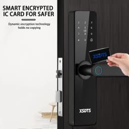 XSDTS Electronic Smart Door Lock With Biometric Fingerprint Smart Card Password Key Unlock USB Tuya APP Emergency Charge Lock
