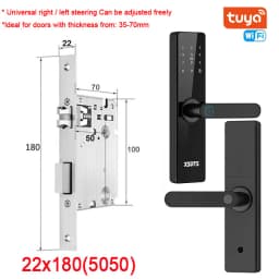 XSDTS Electronic Smart Door Lock With Biometric Fingerprint Smart Card Password Key Unlock USB Tuya APP Emergency Charge Lock