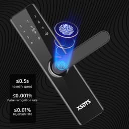 XSDTS Electronic Smart Door Lock With Biometric Fingerprint Smart Card Password Key Unlock USB Tuya APP Emergency Charge Lock