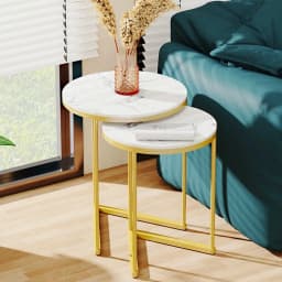 Side Table Coffee Table Round Sofa Coffee Table White Marble High Gloss Design
