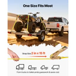 SucceBuy 6 Pack Ratchet Straps 2in x 15ft Tie Down Straps with Double J Hook Tie Down Ratcheting for Moving Trailers Motorcycles