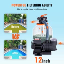 SucceBuy Sand Filter Pump 12/14/16inch Swimming Pool Pumps System&Filters Combo Set for Domestic & Commercial Above Ground Pools