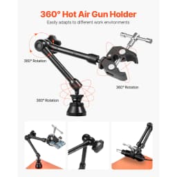 SucceBuy Magnetic Helping Hands Soldering Station 4Flexible Arms Third Hand Tool with 6PCB Pillar Holders for Electronic Repair