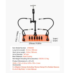 SucceBuy Magnetic Helping Hands Soldering Station 4Flexible Arms Third Hand Tool with 6PCB Pillar Holders for Electronic Repair