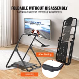 SucceBuy Foldable Racing Steering Wheel Stand Height Adjustable Universal Base Compatible with Logitech & Thrustmaster Wheel