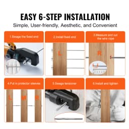 SucceBuy 20 Pack Invisible Cable Railing kit T 316 Stainless Steel 1/8" Invisible Receiver and Swage Stud End for Post
