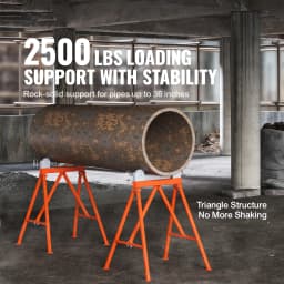 SucceBuy Pipe Stand with Roller Head Heavy Duty 2500lbs Load Capacity Suitable for 2-36 inches Pipe 45# Steel Roller for Welding