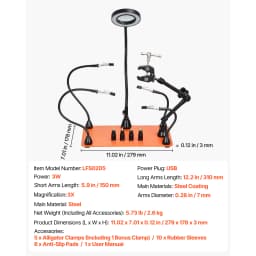 SucceBuy Magnetic Helping Hands Soldering Station 3XLED4PCB360Hot Air Gun Holder Heavy-Duty Base Station for Electronic Repair