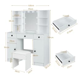 New home dressing table with vanity mirror Features three colour modes and adjustable brightness Ideal birthday gift