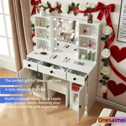 New home dressing table with vanity mirror Features three colour modes and adjustable brightness Ideal birthday gift
