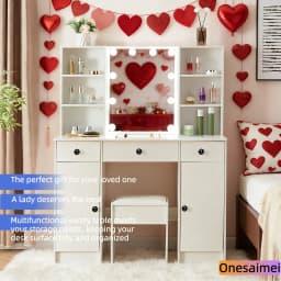 New home dressing table with vanity mirror Features three colour modes and adjustable brightness Ideal birthday gift