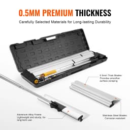 SucceBuy Drywall Skimming Blade Set 7/10/14/16/24 inch Skimming Blades + 34-81.6 in Extension Handle Pole Stainless Steel Knife