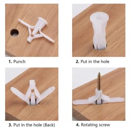 60PCS Plasterboard Anchors Plastic Expansion Pipes Pipe Wall Anchor Wall mate