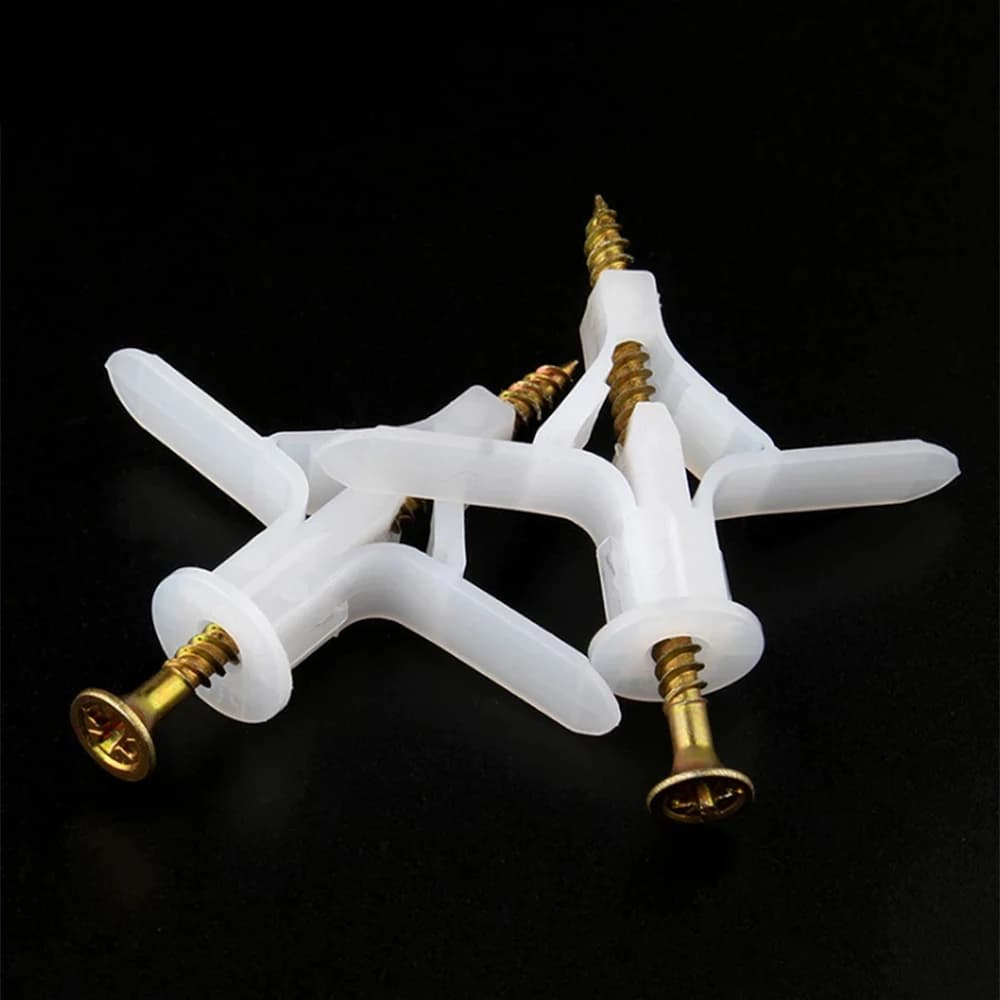 60PCS Plasterboard Anchors Plastic Expansion Pipes Pipe Wall Anchor Wall mate
