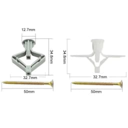 60PCS Plasterboard Anchors Plastic Expansion Pipes Pipe Wall Anchor Wall mate